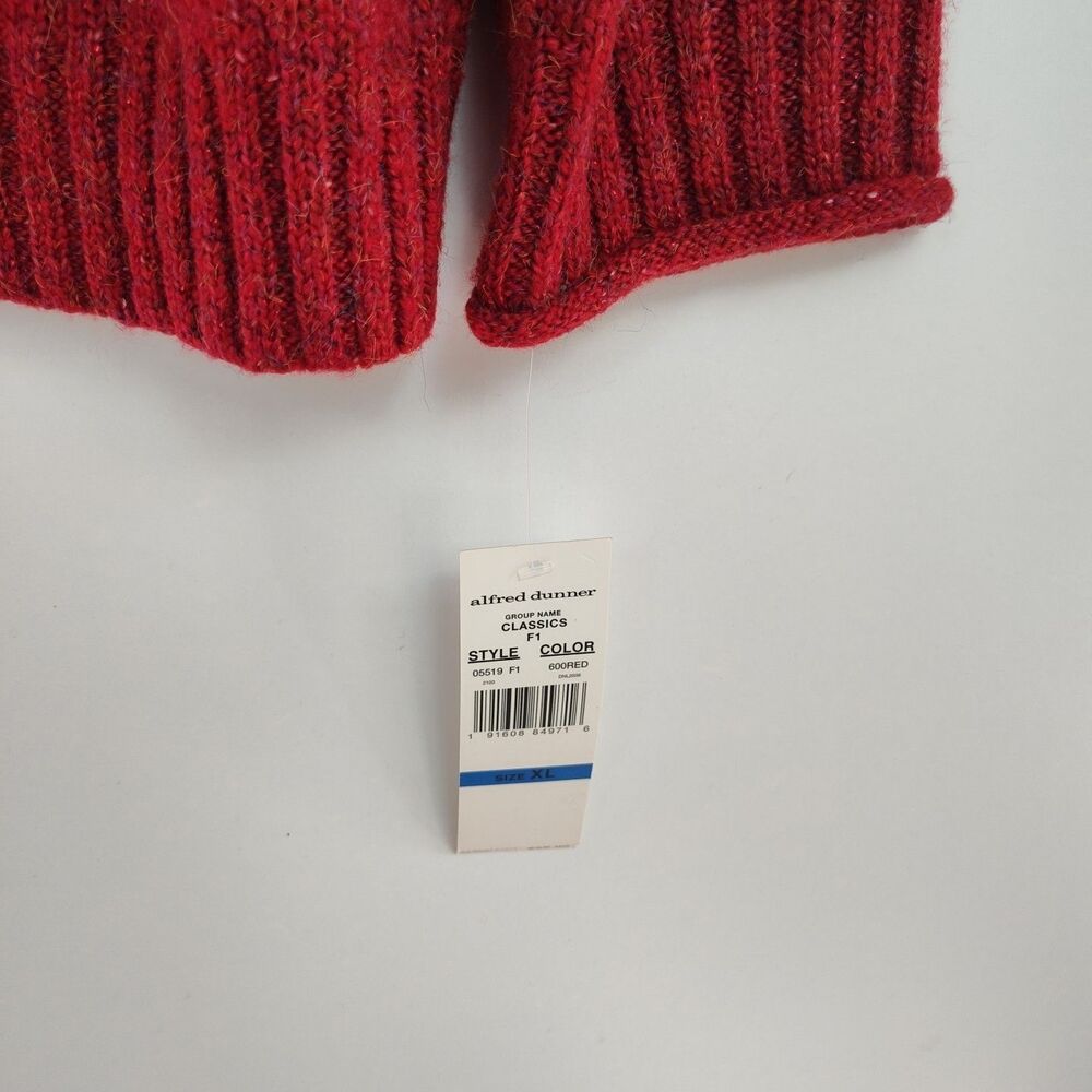 NWT Alfred Dunner Pullover Sweater Women's XL Red Cable Knit Mock Neck Long Slvs - Picture 4 of 10